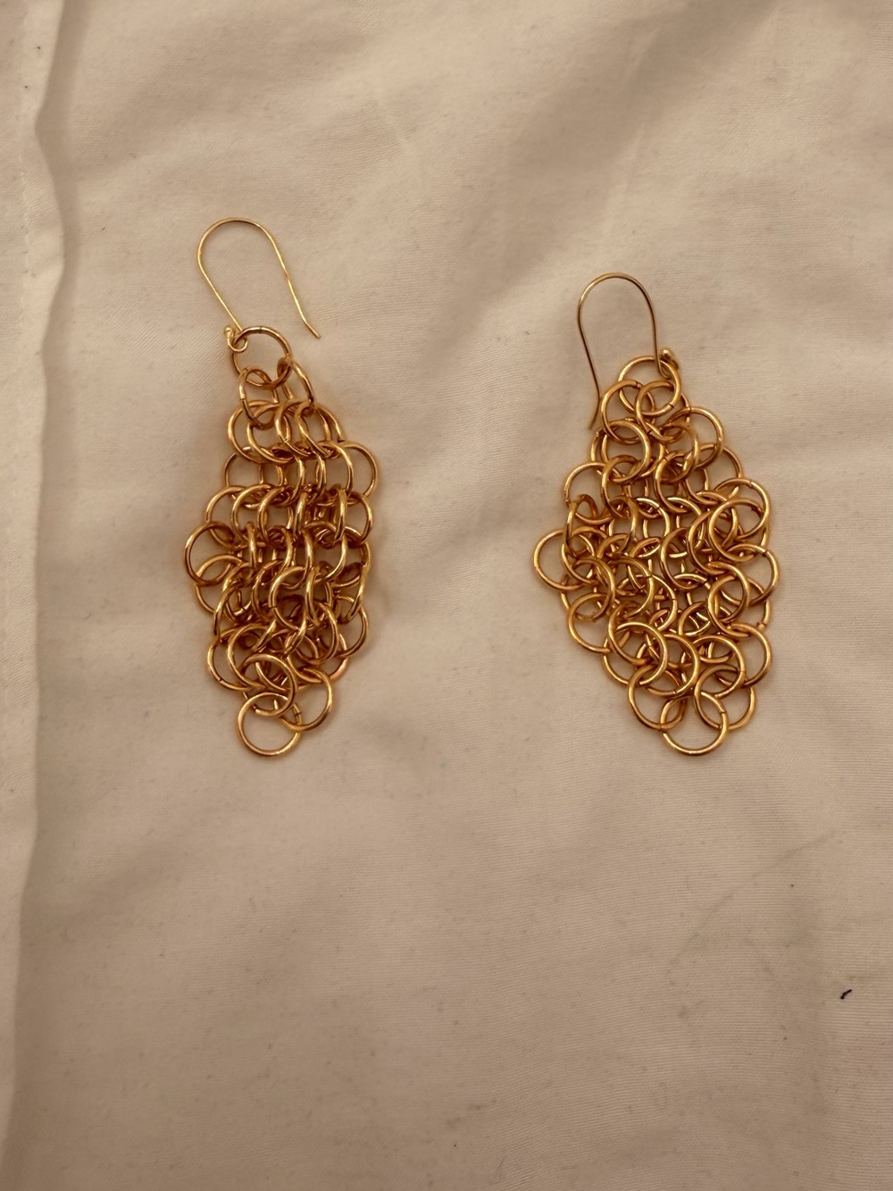 Interlinked Loop Drop Earrings in Gold